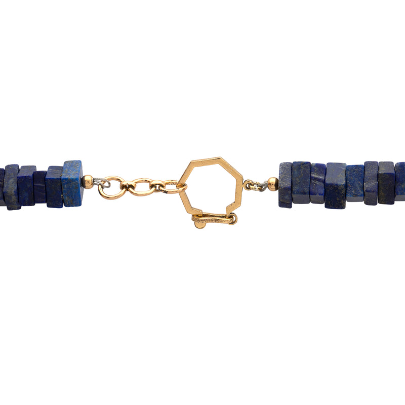 Silver Gold Plated Necklace| Lapis Lazuli Necklace| Gemstone Necklace| Handmade