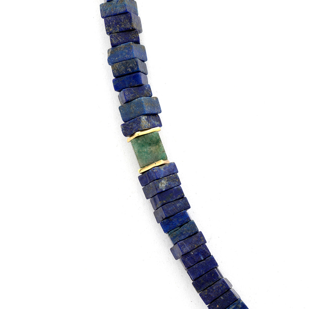 Silver Gold Plated Necklace| Lapis Lazuli Necklace| Gemstone Necklace| Handmade