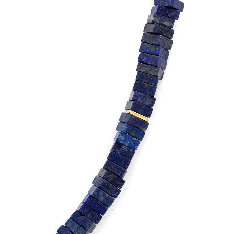 Silver Gold Plated Necklace| Lapis Lazuli Necklace| Gemstone Necklace| Handmade