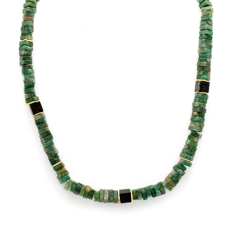 Silver Gold Plated Necklace| Aventurine Necklace| Gemstone Necklace| Handmade