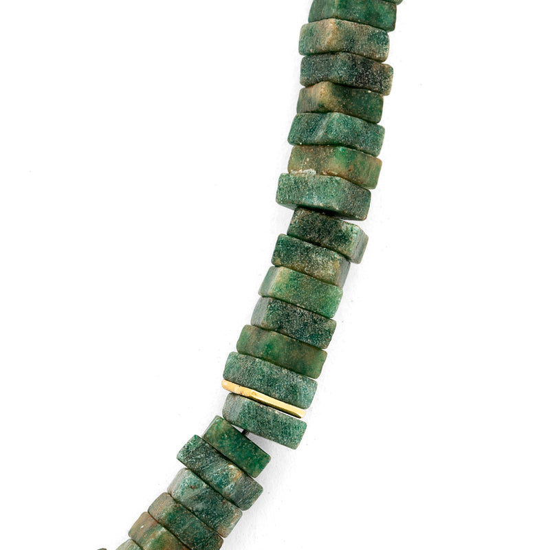 Silver Gold Plated Necklace| Aventurine Necklace| Gemstone Necklace| Handmade