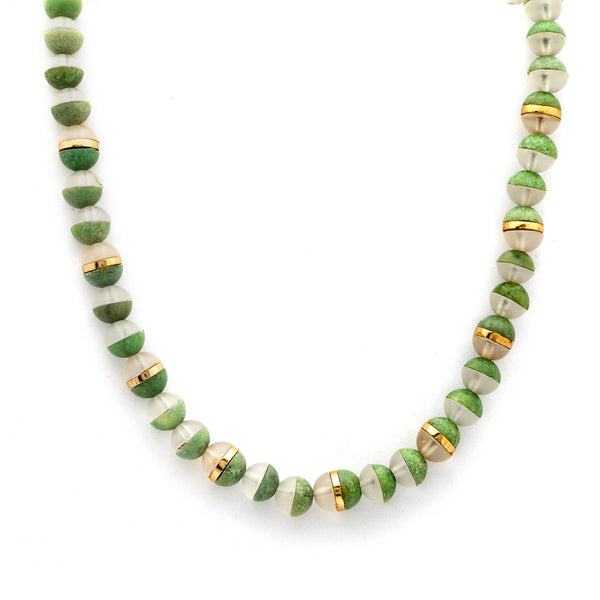 Silver Gold Plated Necklace| Idocrase Necklace| Gemstone Necklace| Handmade