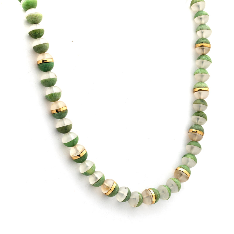Silver Gold Plated Necklace| Idocrase Necklace| Gemstone Necklace| Handmade