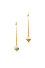 Load image into Gallery viewer, Brass Earrings| Milky Quartz Earrings | Idocrase Earrings