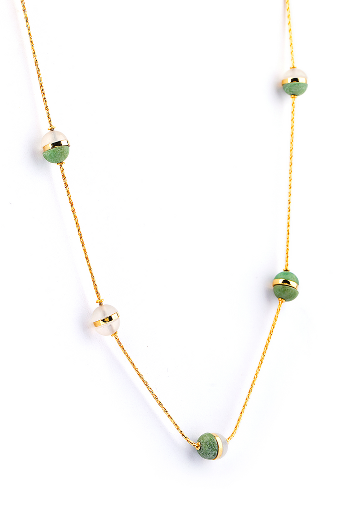 Milky Quartz Necklace| Idocrase Necklace| Gemstone Necklace| Handmade