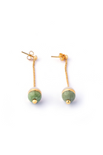 Load image into Gallery viewer, Brass Earrings| Milky Quartz Earrings | Idocrase Earrings