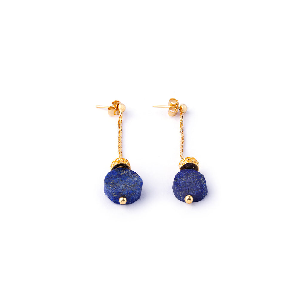 Lapis Luminary Earrings - Natural Lapis Lazuli Earrings