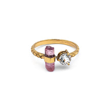 Load image into Gallery viewer, Silver Ring | Gold Plated Ring | Gemstone Ring | Tourmaline | Topaz | Hand Crafted