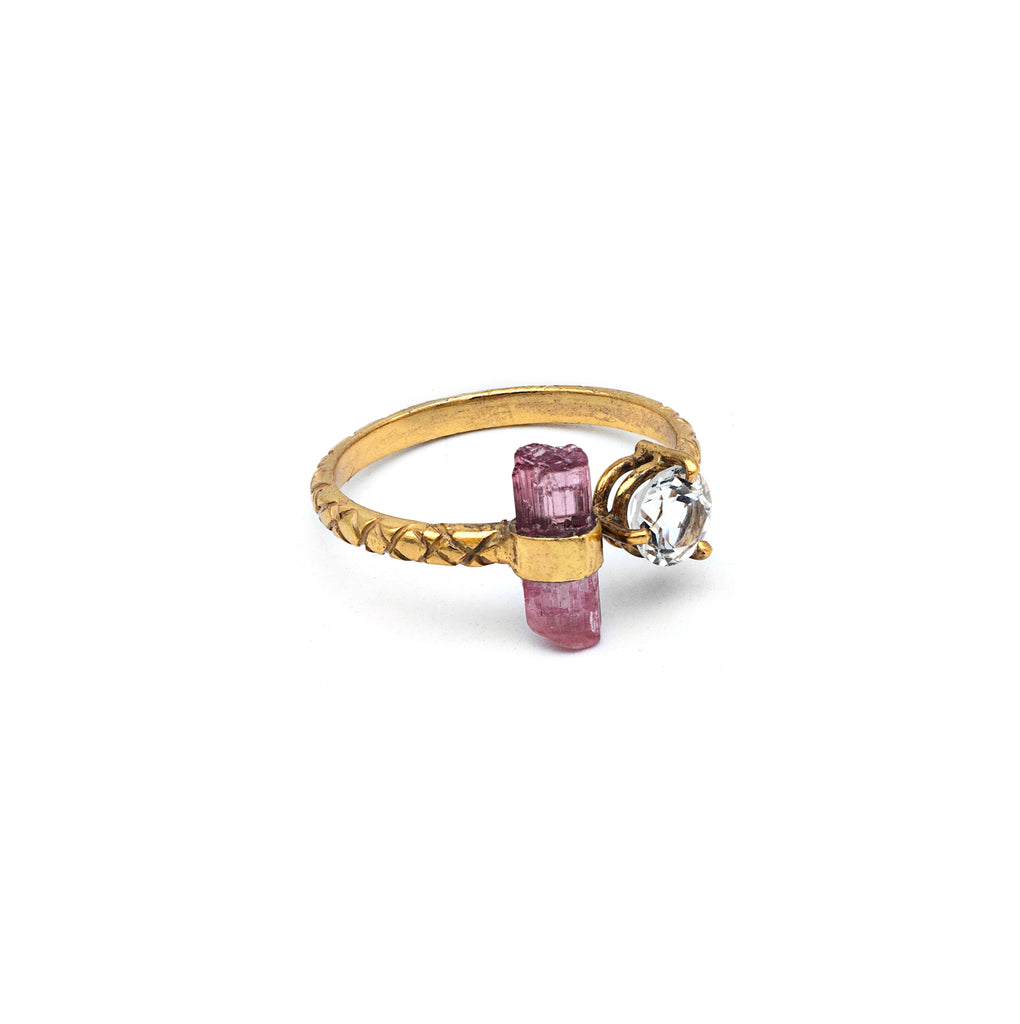 Silver Ring | Gold Plated Ring | Gemstone Ring | Tourmaline | Topaz | Hand Crafted