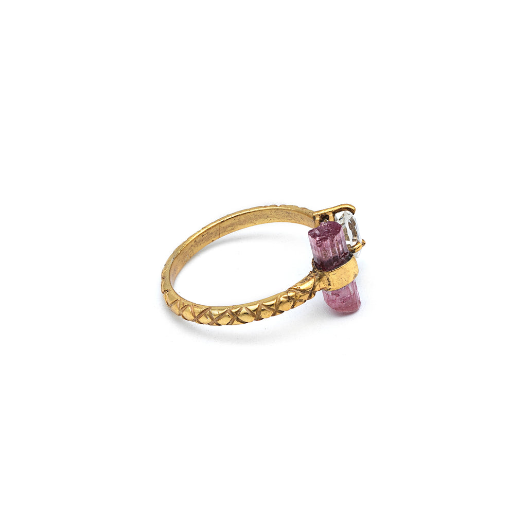 Silver Ring | Gold Plated Ring | Gemstone Ring | Tourmaline | Topaz | Hand Crafted