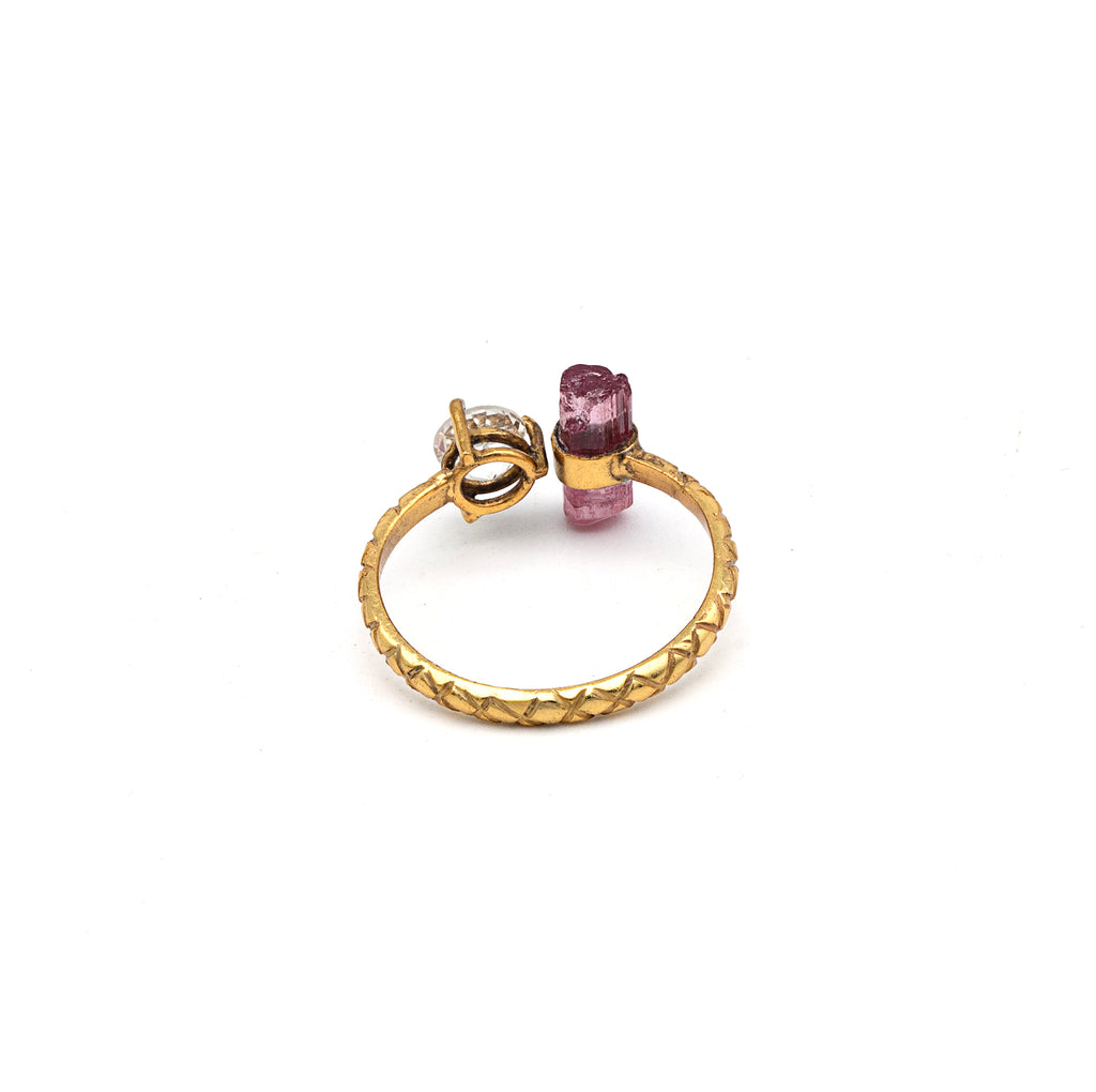 Silver Ring | Gold Plated Ring | Gemstone Ring | Tourmaline | Topaz | Hand Crafted