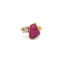 Load image into Gallery viewer, Silver Ring | Gold Plated | Gemstone | Ruby | Topaz Ring | Hand Crafted