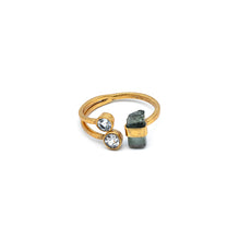 Load image into Gallery viewer, Silver Ring | Gold Plated | Gemstone Ring | Aquamarine | Topaz | Hand Crafted Ring