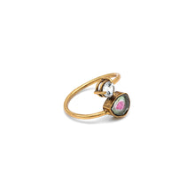 Load image into Gallery viewer, Silver Ring | Gold Plated | Gemstone Ring | Tourmaline | Topaz | Hand Crafted
