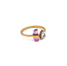 Load image into Gallery viewer, Silver Ring | Gold Plated | Gemstone Ring | Tourmaline | Topaz Ring | Hand Crafted