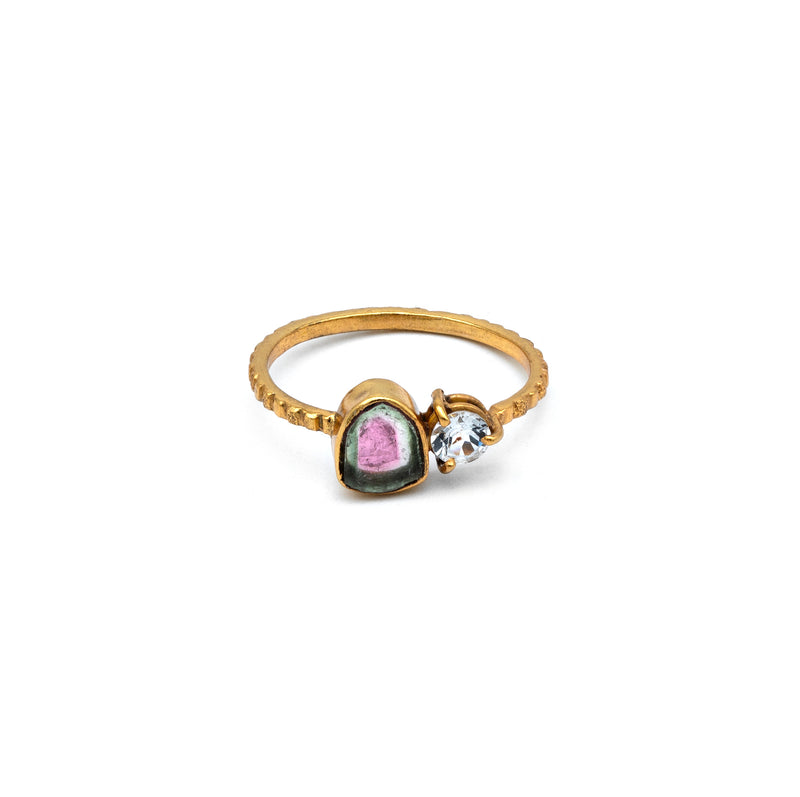 Silver Ring | Gold Plated Ring | Gemstone Ring | Tourmaline | Topaz | Hand Crafted