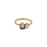 Shabnam - Silver Gold Plated Tourmaline Ring