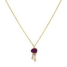 Load image into Gallery viewer, Silver Necklace| Ruby Necklace| Gemstone Necklace| Handmade| Gold Plated