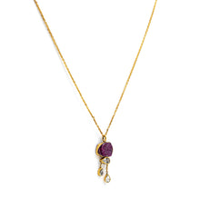 Load image into Gallery viewer, Silver Necklace| Ruby Necklace| Gemstone Necklace| Handmade| Gold Plated