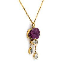 Load image into Gallery viewer, Silver Necklace| Ruby Necklace| Gemstone Necklace| Handmade| Gold Plated