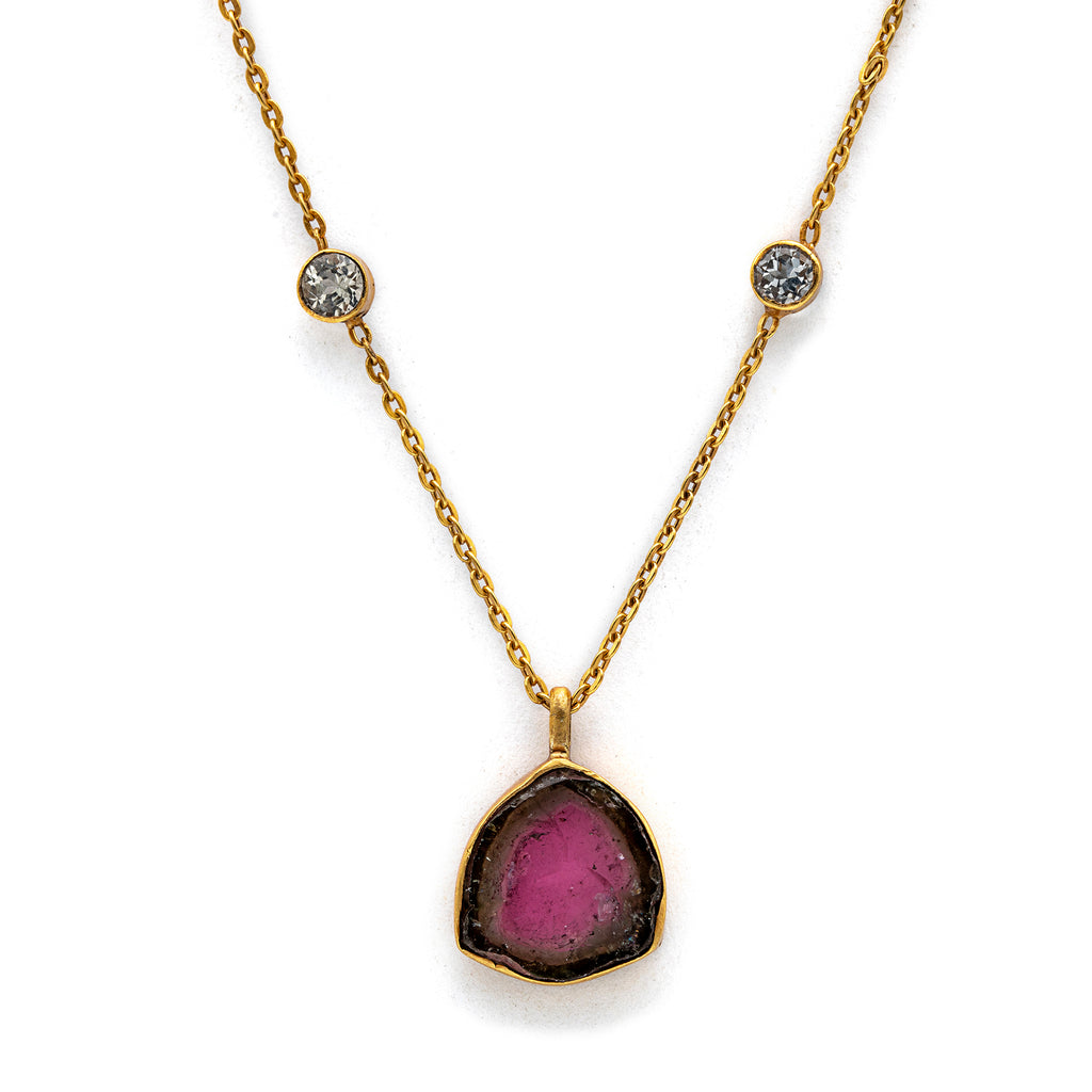 Tourmaline Necklace| Silver Necklace| Gemstone Necklace| Handmade | Gold Plated