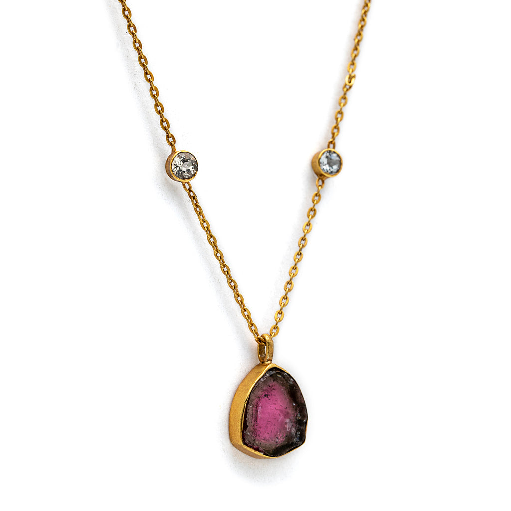 Tourmaline Necklace| Silver Necklace| Gemstone Necklace| Handmade | Gold Plated