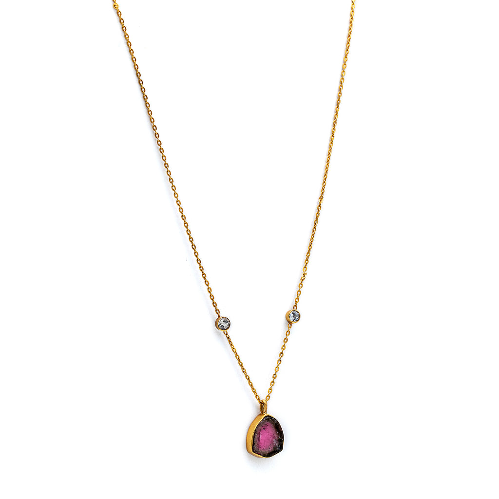 Tourmaline Necklace| Silver Necklace| Gemstone Necklace| Handmade | Gold Plated