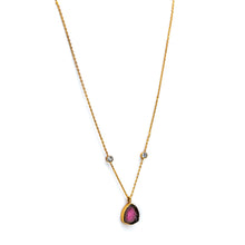 Load image into Gallery viewer, Tourmaline Necklace| Silver Necklace| Gemstone Necklace| Handmade | Gold Plated