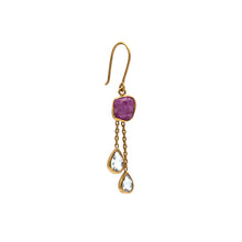 Load image into Gallery viewer, Silver Earring | Gold Plated | Gemstone Earring | Ruby | Topaz | Hand Crafted