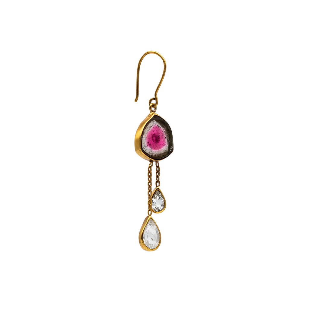 Silver Earring | Gold Plated Earring | Gemstone | Tourmaline | Topaz Earring | Handcrafted