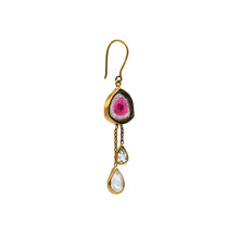 Load image into Gallery viewer, Silver Earring | Gold Plated Earring | Gemstone | Tourmaline | Topaz Earring | Handcrafted