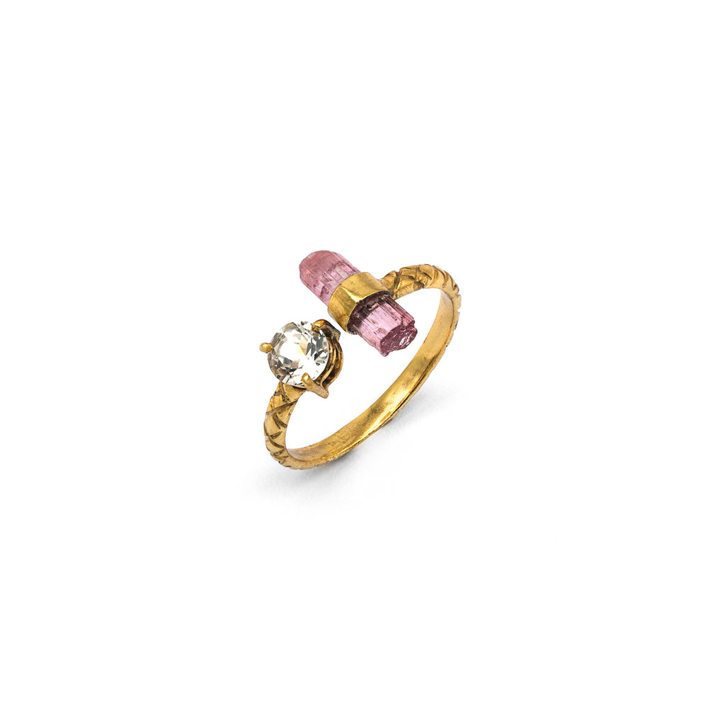 Silver Ring | Gold Plated Ring | Gemstone Ring | Tourmaline | Topaz | Hand Crafted