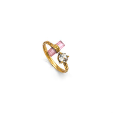 Load image into Gallery viewer, Silver Ring | Gold Plated Ring | Gemstone Ring | Tourmaline | Topaz | Hand Crafted