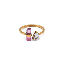 Load image into Gallery viewer, Silver Ring | Gold Plated | Gemstone Ring | Tourmaline | Topaz Ring | Hand Crafted