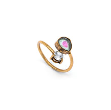 Load image into Gallery viewer, Silver Ring | Gold Plated | Gemstone Ring | Tourmaline | Topaz | Hand Crafted