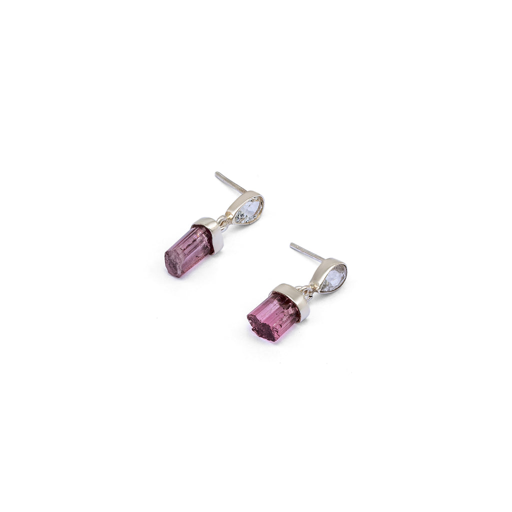 Tourmaline Earrings| Silver Earrings| Topaz Earrings| Pakistan Jewelry