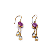 Load image into Gallery viewer, Silver Earring | Gold Plated | Gemstone Earring | Ruby | Topaz | Hand Crafted