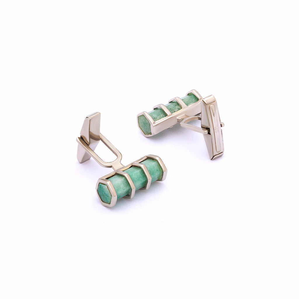 Aventurine Cufflinks | Silver Cufflinks | Handmade