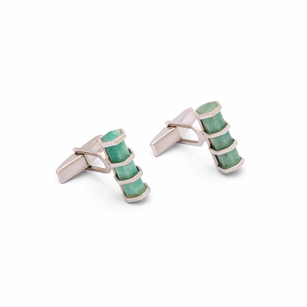 Aventurine Cufflinks | Silver Cufflinks | Handmade