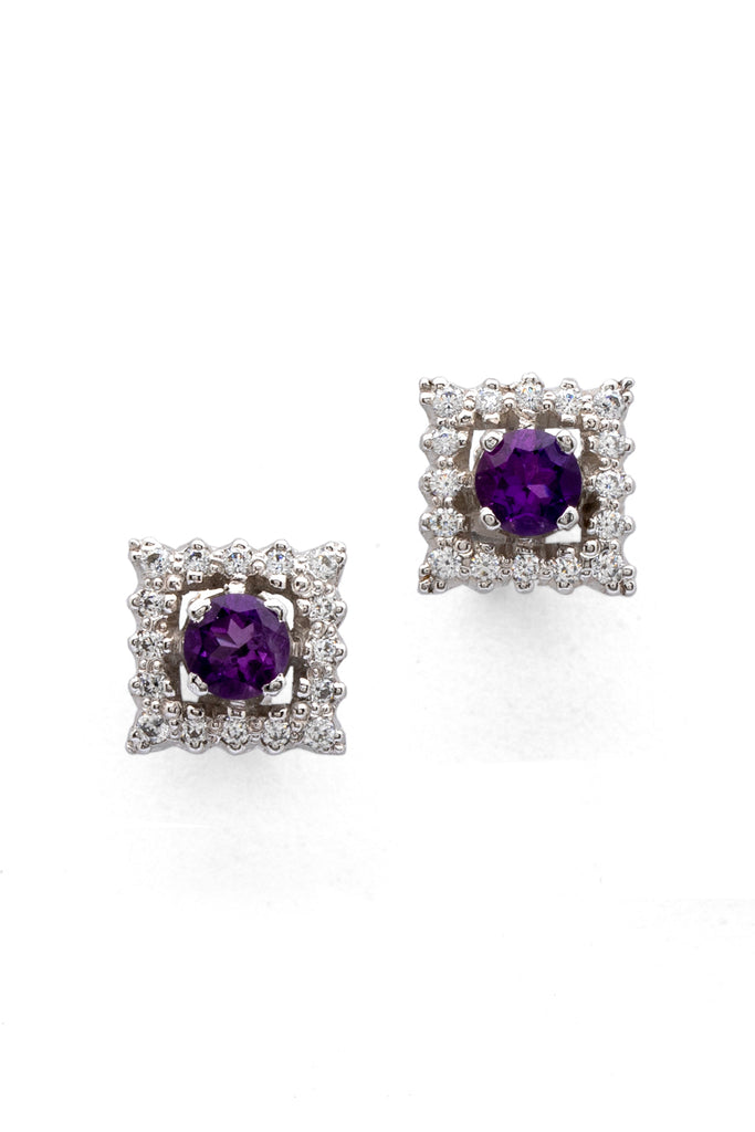 Violet Dawn - Amethyst Silver Earrings