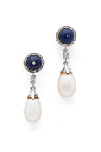 Load image into Gallery viewer, Ocean Pearl - Pearl and Lapis Lazuli Earrings