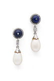 Ocean Pearl - Pearl and Lapis Lazuli Earrings