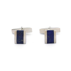 Silver Cufflinks | Lapis Lazuli Cufflinks | Men's Cufflinks