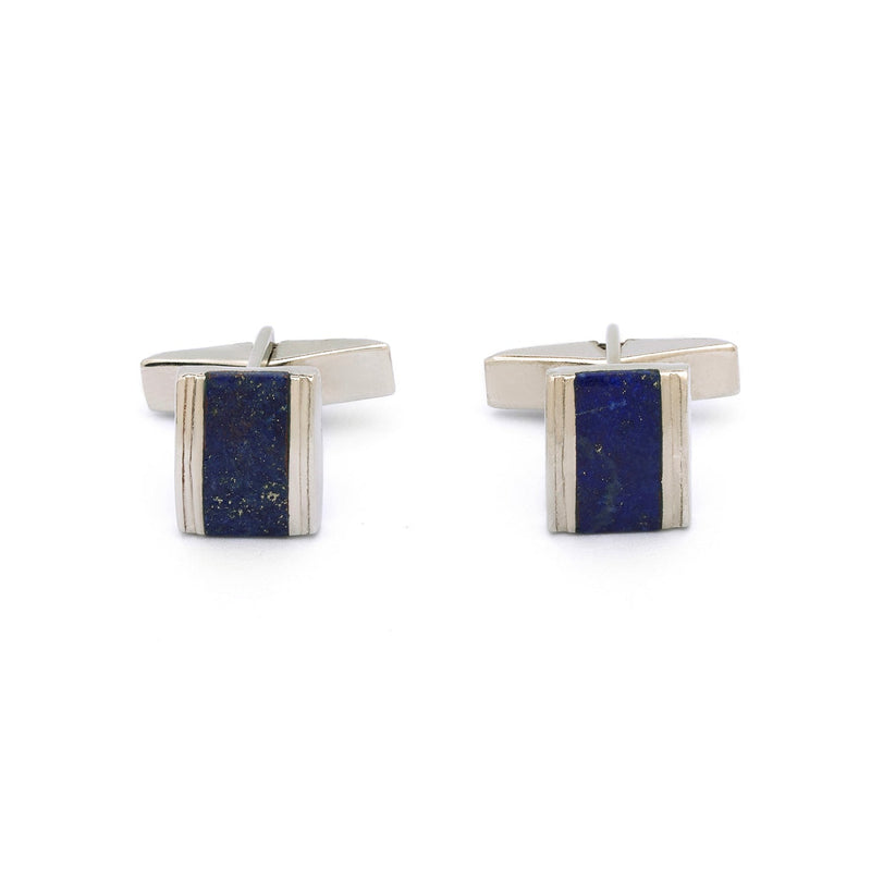 Silver Cufflinks | Lapis Lazuli Cufflinks | Men's Cufflinks