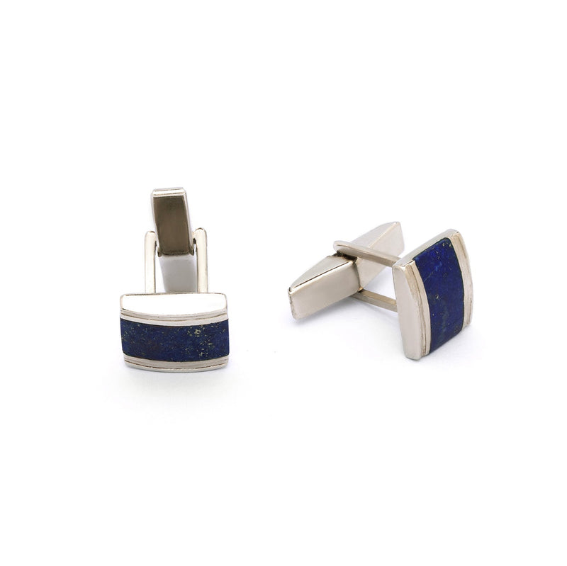 Silver Cufflinks | Lapis Lazuli Cufflinks | Men's Cufflinks