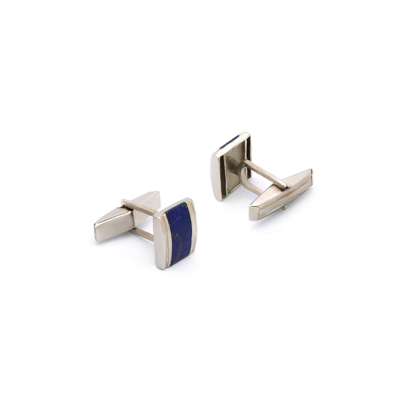 Silver Cufflinks | Lapis Lazuli Cufflinks | Men's Cufflinks
