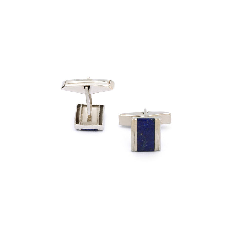 Silver Cufflinks | Lapis Lazuli Cufflinks | Men's Cufflinks