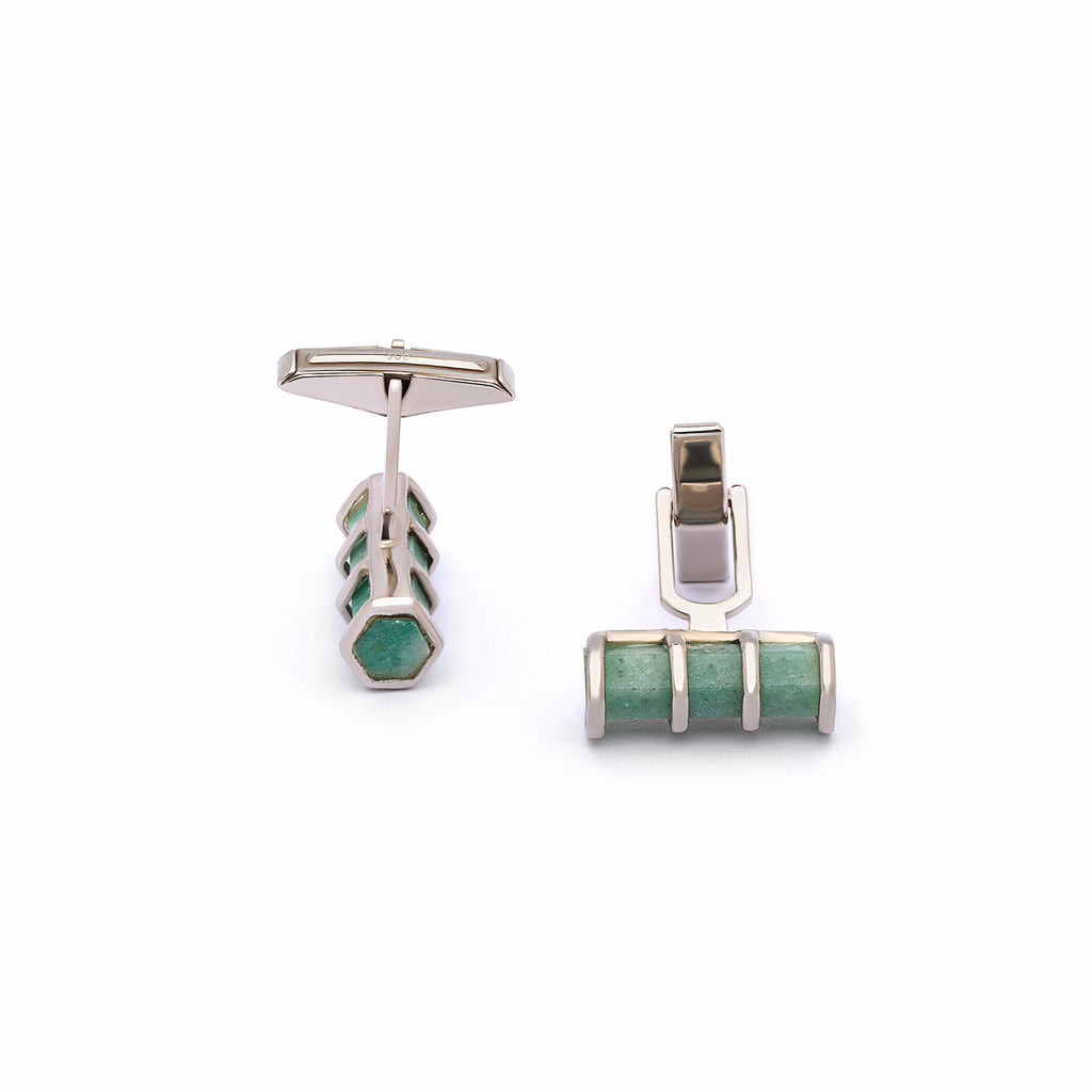 Aventurine Cufflinks | Silver Cufflinks | Handmade