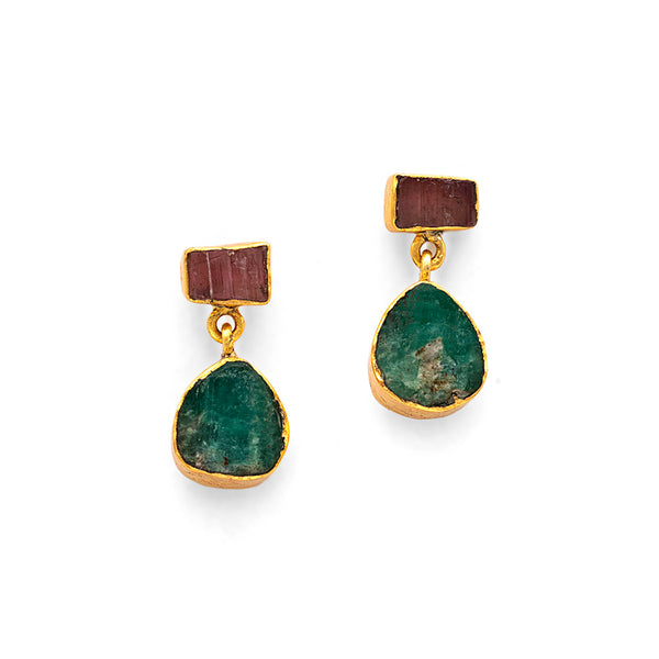 Roshni -Natural Emerald Earrings