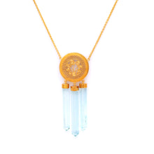 Load image into Gallery viewer, Dēwān Bayg - Silver Gold Plated Aquamarine Necklace